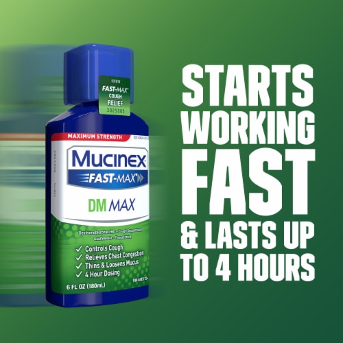 Mucinex Fast-Max DM Cough Suppressant & Expectorant Liquid Perspective: top