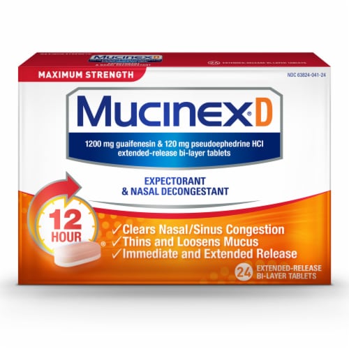 Mucinex D Expectorant & Nasal Decongestant 1200mg Tablets Perspective: top