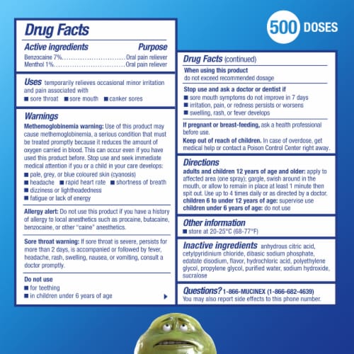 Mucinex InstaSoothe Sore Throat + Pain Relief Cherry Flavor Spray Perspective: top