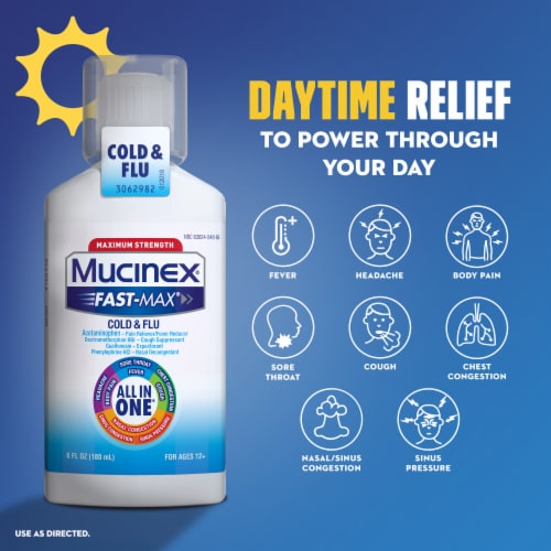 Mucinex Fast Max Day & Night Cold & Flu Liquids Perspective: top