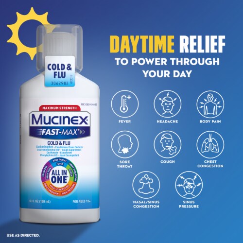 Mucinex Fast Max Day & Night Cold & Flu Liquids Perspective: top