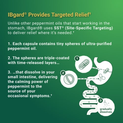 IBgard Daily Gut Health Supplement, Peppermint Oil Capsules for Abdominal Comfort Perspective: top