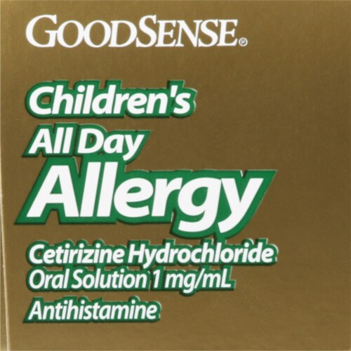 GoodSense Children's All Day Allergy Relief Grape Flavor Oral Solution Cetirizine Hydrochloride Perspective: top