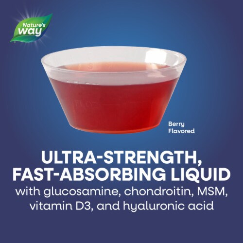 Nature's Way Joint Movement Glucosamine Ultra Strength Fast Absorbing Berry Flavored Liquid Perspective: top