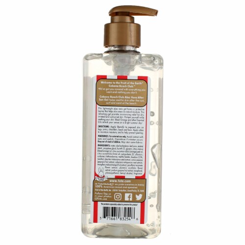 Fruit Of The Earth Aloe Vera With Blood Orange & Essential Oils After Sun Gel, 16 oz Perspective: top