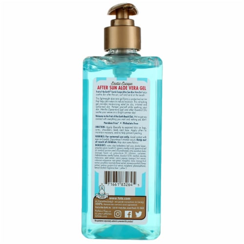 Fruit Of The Earth Exotic Escape Aloe Vera With Mentha & Essential Oils After Sun Gel, 16 oz Perspective: top