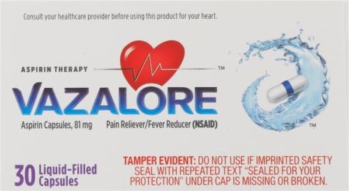 Vazalore™ Liquid-Filled Aspirin Capsules Perspective: top