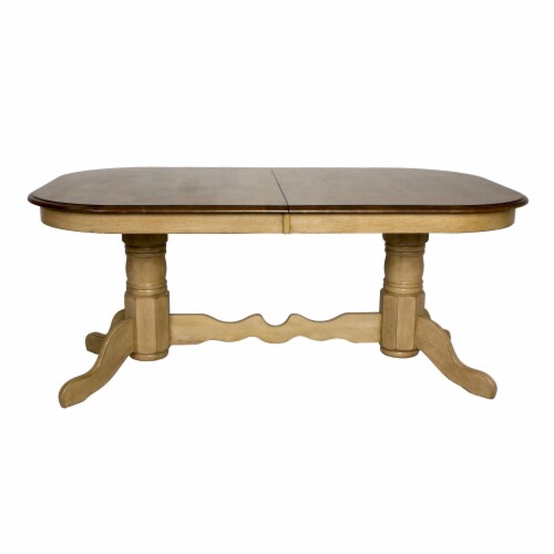 Sunset Trading Brook 96 Oval Double Pedestal Extendable Dining