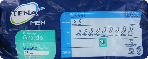 TENA Men Protective Guards Moderate Absorbency Perspective: top