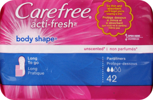 Carefree Body Shape Long Unscented Pads Perspective: top