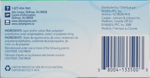 o.b. Super Tampons Perspective: top