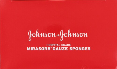 Johnson & Johnson Mirasorb Gauze Sponges 50 Count Perspective: top