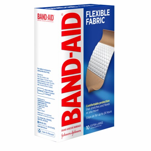 BAND-AID Brand Flexible Fabric Extra Large Adhesive Bandages Perspective: top