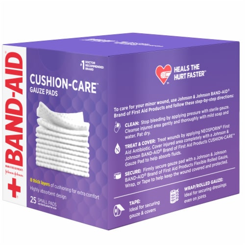 Band-Aid CUSHION-CARE Medium Gauze Pads, 3 Inches by 3 Inches Value Pack