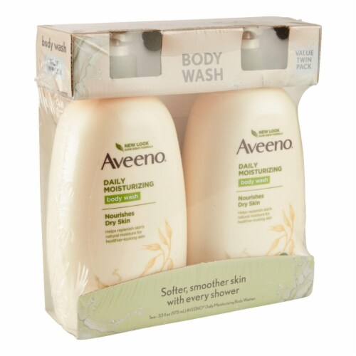 Aveeno Daily Moisturizing Body Wash (33 Fluid Ounce, 2 Pack) Perspective: top
