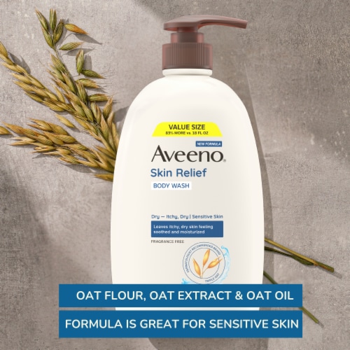 Aveeno Skin Relief Body Wash Fragrance Free Perspective: top