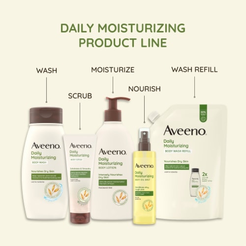 Aveeno Daily Moisturizing Body Oil Mist with Oat Oil for Rough Sensitive Dry Skin Perspective: top