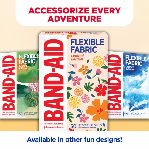 BAND-AID Brand Wildflower Assorted Flexible Fabric Bandages Perspective: top