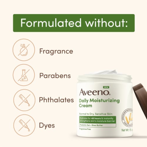 Aveeno Daily Moisturizing Cream For Normal Dry Sensitive Skin Perspective: top