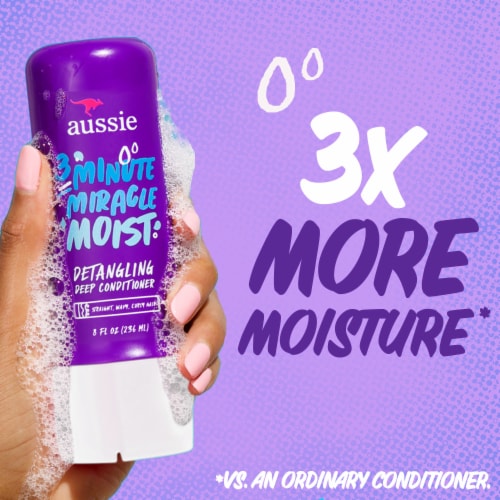 Aussie 3 Minute Miracle Moist Detangling Deep Conditioner with Avocado Oil Paraben and Sulfate Free Perspective: top