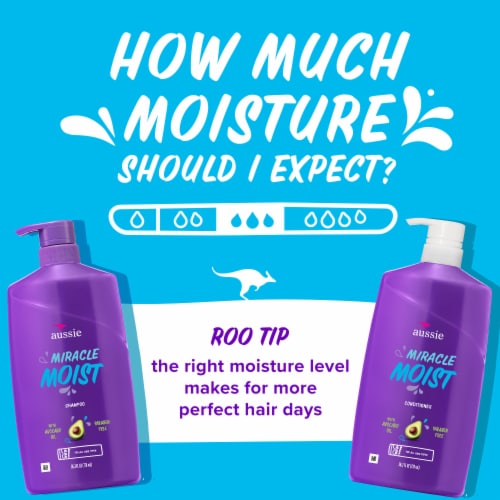Aussie Miracle Moist Shampoo and Conditioner Hair Set Perspective: top