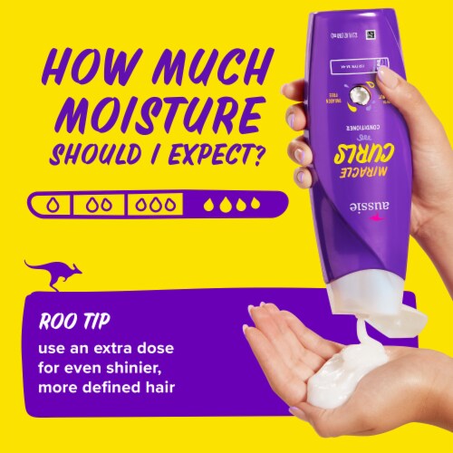 Aussie Miracle Curls Conditioner with Coconut Oil Paraben Free Perspective: top