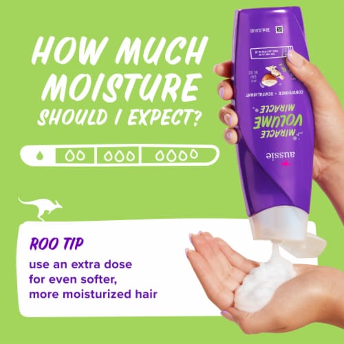 Aussie Miracle Volume Conditioner with Plum and Bamboo Paraben Free for Fine Hair Perspective: top