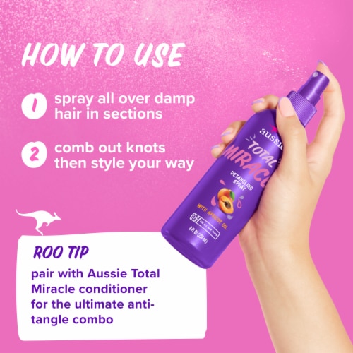 Aussie Total Miracle Detangler with Apricot and Macadamia Oil Perspective: top