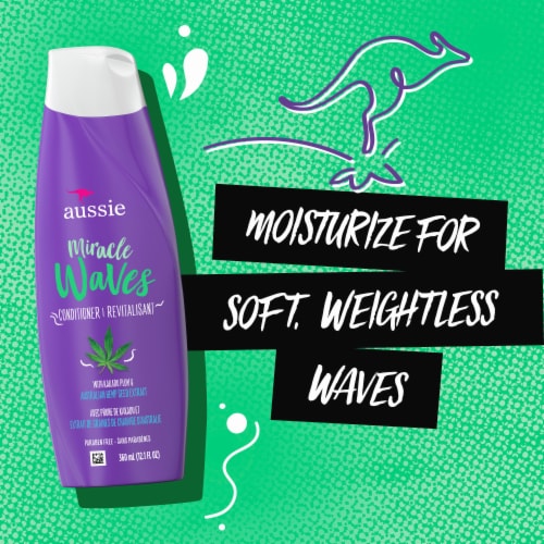 Aussie Miracle Waves Anti-Frizz Hemp Paraben-Free Conditioner Perspective: top