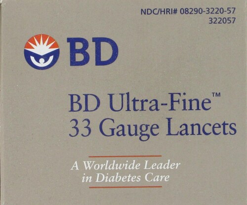 BD Ultra-Fine 33 Gauge Lancets Perspective: top