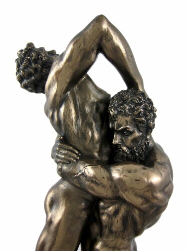 Hercules and Anteus Bronze Finish Statue Greek Myth Perspective: top