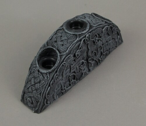 Gothic Endless Knot Design Triple Taper Candle Holder Perspective: top