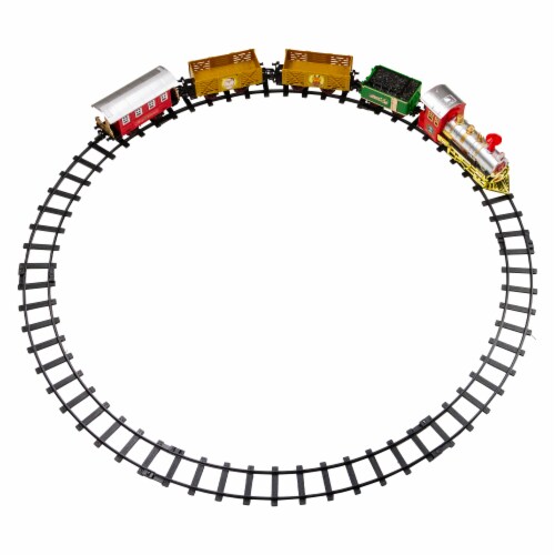 Northlight 16-Piece Battery Operated Lighted and Animated Christmas Express Train Set with Perspective: top