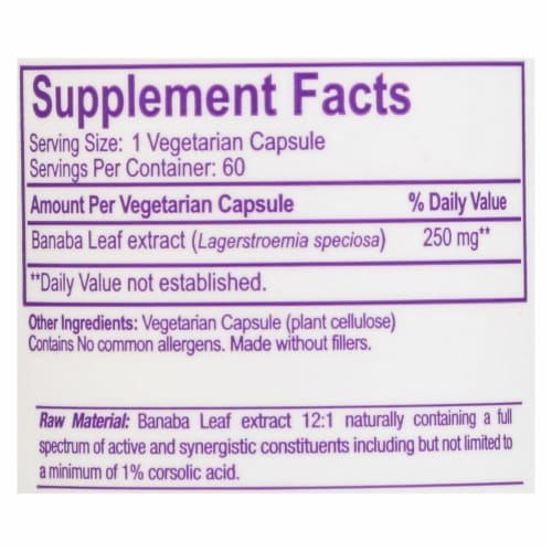 Paradise Herbs Banaba Leaf Vegetarian Capsules Perspective: top