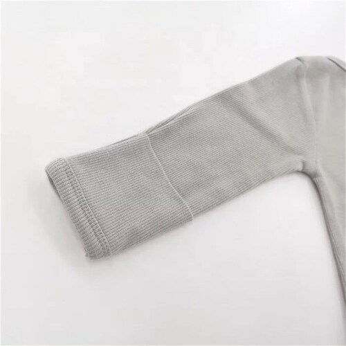 Organic Baby Newborn Knotted Gown, Infant Long Sleeve Sleeper for Baby Girl and Boy Sleepwear Perspective: top