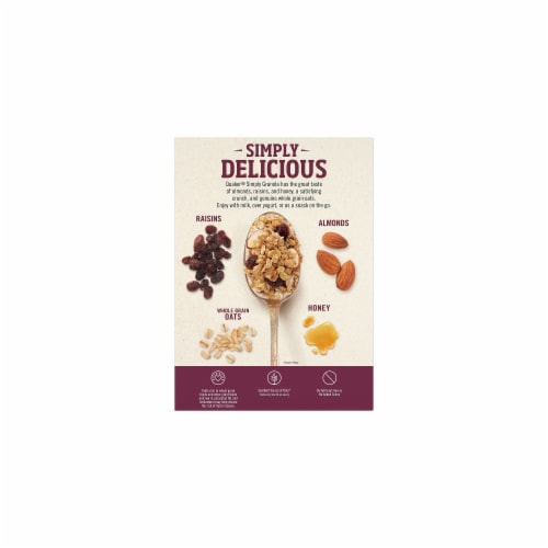 Quaker Simply Granola Oats, Honey, Almonds & Raisins 24.1 Oz (Pack of 10) Perspective: top