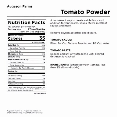 Augason Farms Tomato Powder Emergency Food Storage 3 lbs 10 oz (Pack of 18) Perspective: top