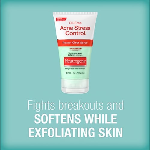 Neutrogena Oil-Free Acne Stress Control Power-Clear Scrub, 4.2 Fl. Oz. (Pack of 14) Perspective: top