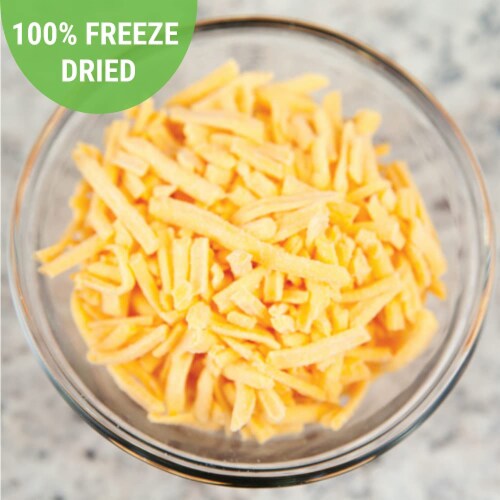 Nutristore Freeze-Dried Cheddar Cheese Shredded (Pack of 20) Perspective: top