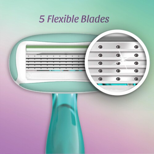 BIC Soleil Sensitive Advanced 5-Blade Women's Disposable Razor (Pack of 32) Perspective: top