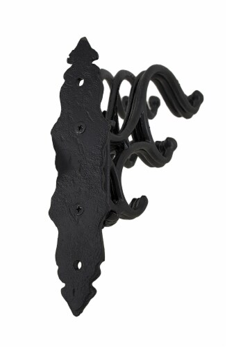 Set of 2 Cast Iron Victorian Style 5 Hook Hat / Coat / Scarf Holders Perspective: top