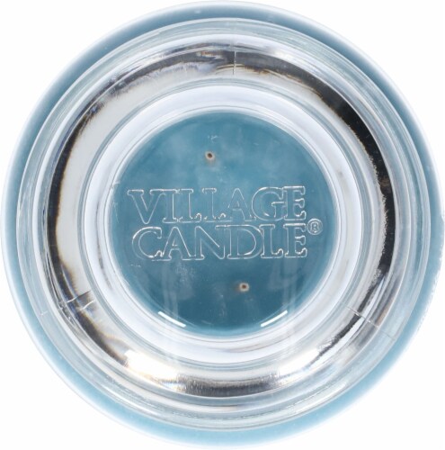 Village Candle® Medium Glass Dome Jar Candle Rain Scent Perspective: top