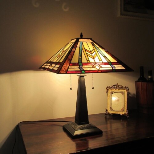 CHLOE Lighting TARBEN Tiffany style Victorian 2 Light Table Lamp