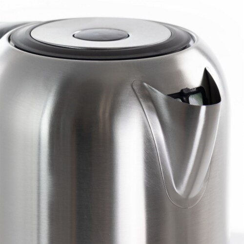 MegaChef 1.7Lt. Stainless Steel Electric Tea Kettle With 5 Preset Temps Perspective: top