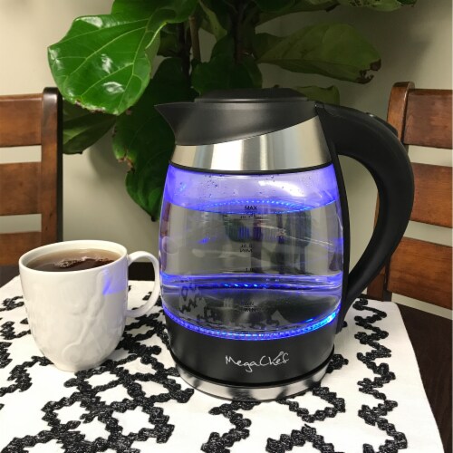 MegaChef 1.8Lt. Glass and Stainless Steel Electric Tea Kettle One Size Foods Co