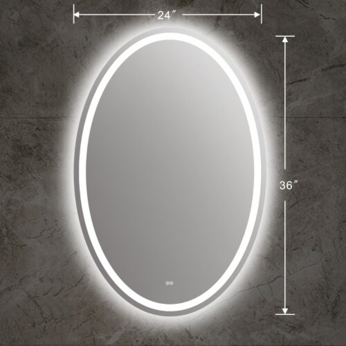 Lighting SPECULO Back Lit LED Mirror 24 Wide 4000K Warm White Perspective: top