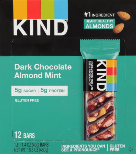 KIND Dark Chocolate Almond Mint Bars Perspective: top
