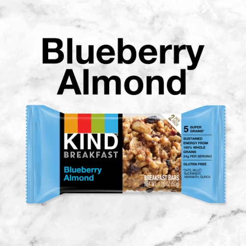KIND Breakfast 100% Whole Grains Gluten Free Blueberry Almond Breakfast Bars Perspective: top