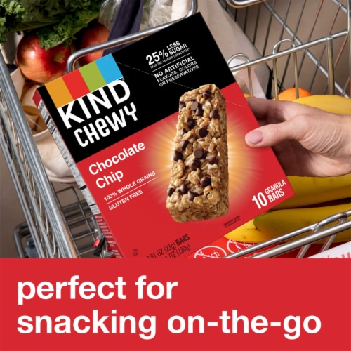 KIND KIDS 100% Whole Grains Gluten Free Chewy Chocolate Chip Granola Snack Bars Perspective: top