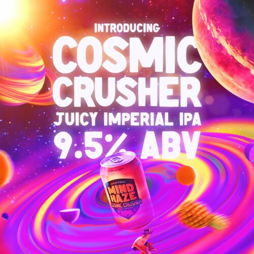 Firestone Walker Mind Haze Cosmic Crusher Imperial Juicy IPA Craft Beer Pack Perspective: top